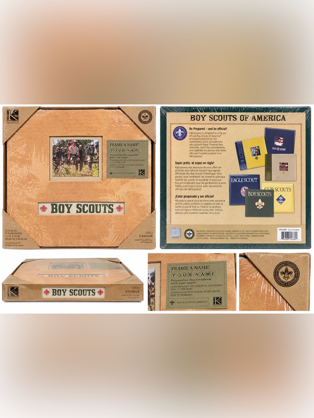 K&Company Boy Scouts of America Frame A Name 12x12 Scrapbook Album NEW